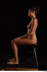 Woman Black Slim Female Studio Poses